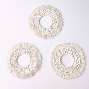 3 Macrame Round Wall Decor 11"